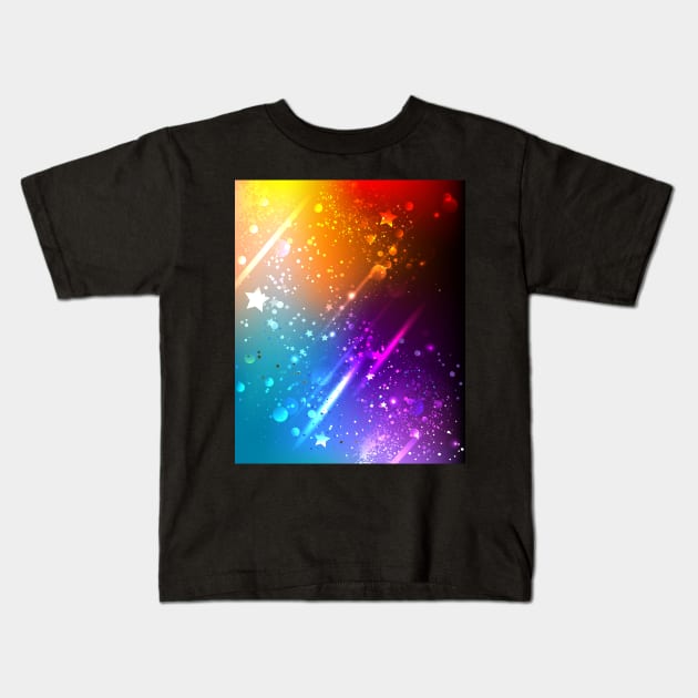 Bright Rainbow Background Kids T-Shirt by Blackmoon9